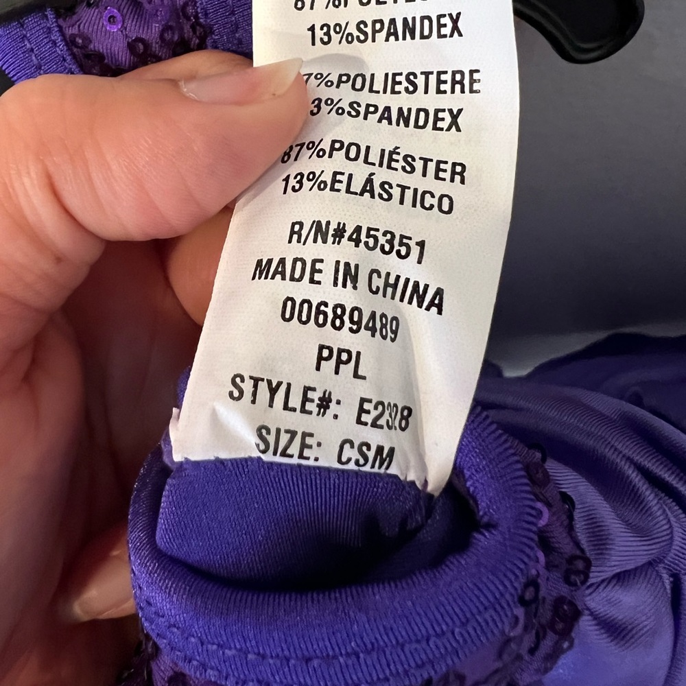 Curtain Call Costumes, Almost There, ballet tutu dance outfit, purple, size CSM - Picture 9 of 10